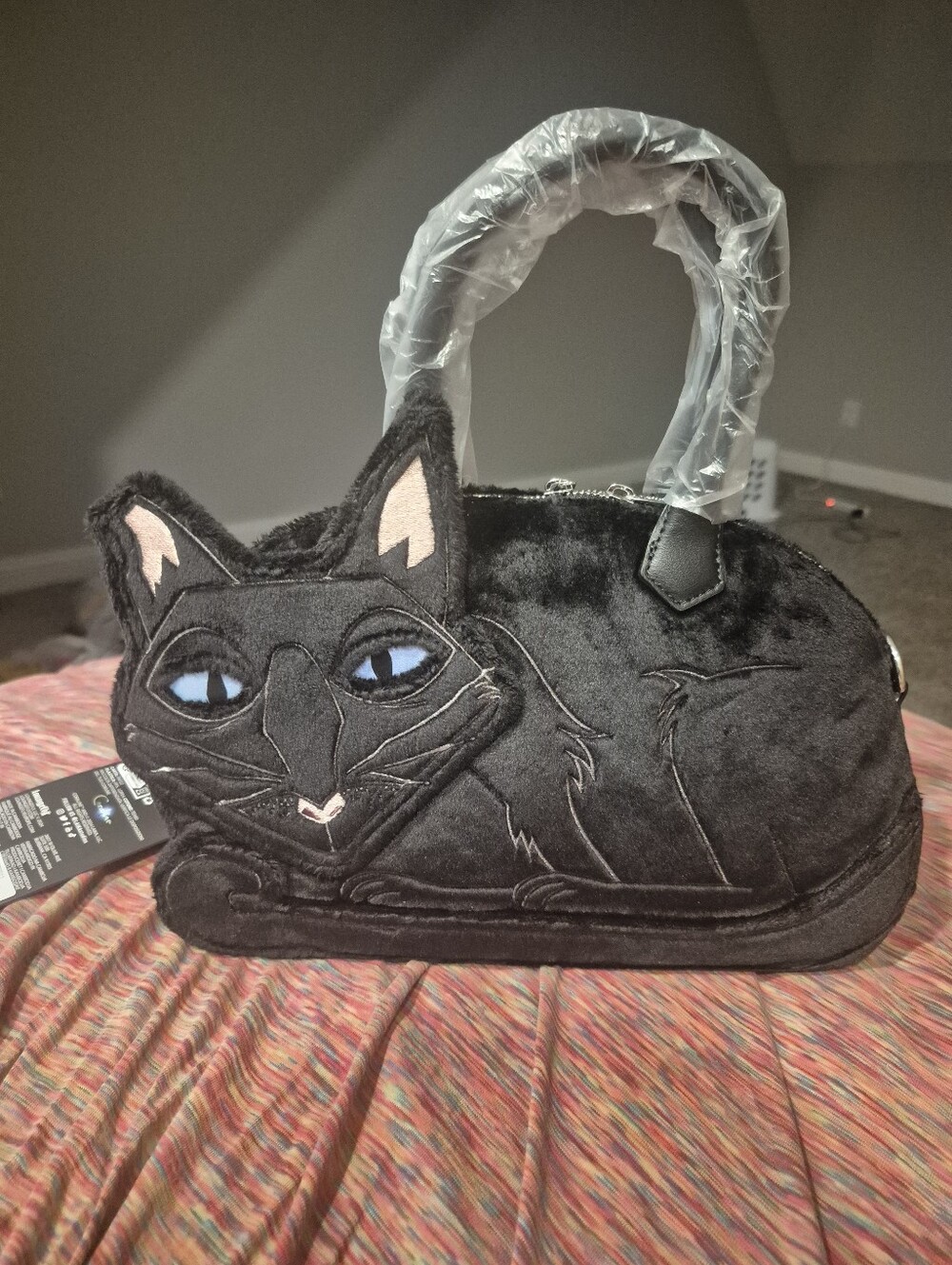Loungefly Coraline Cat Plush 15th Anniversary Crossbody Bag - Picture 4 of 8